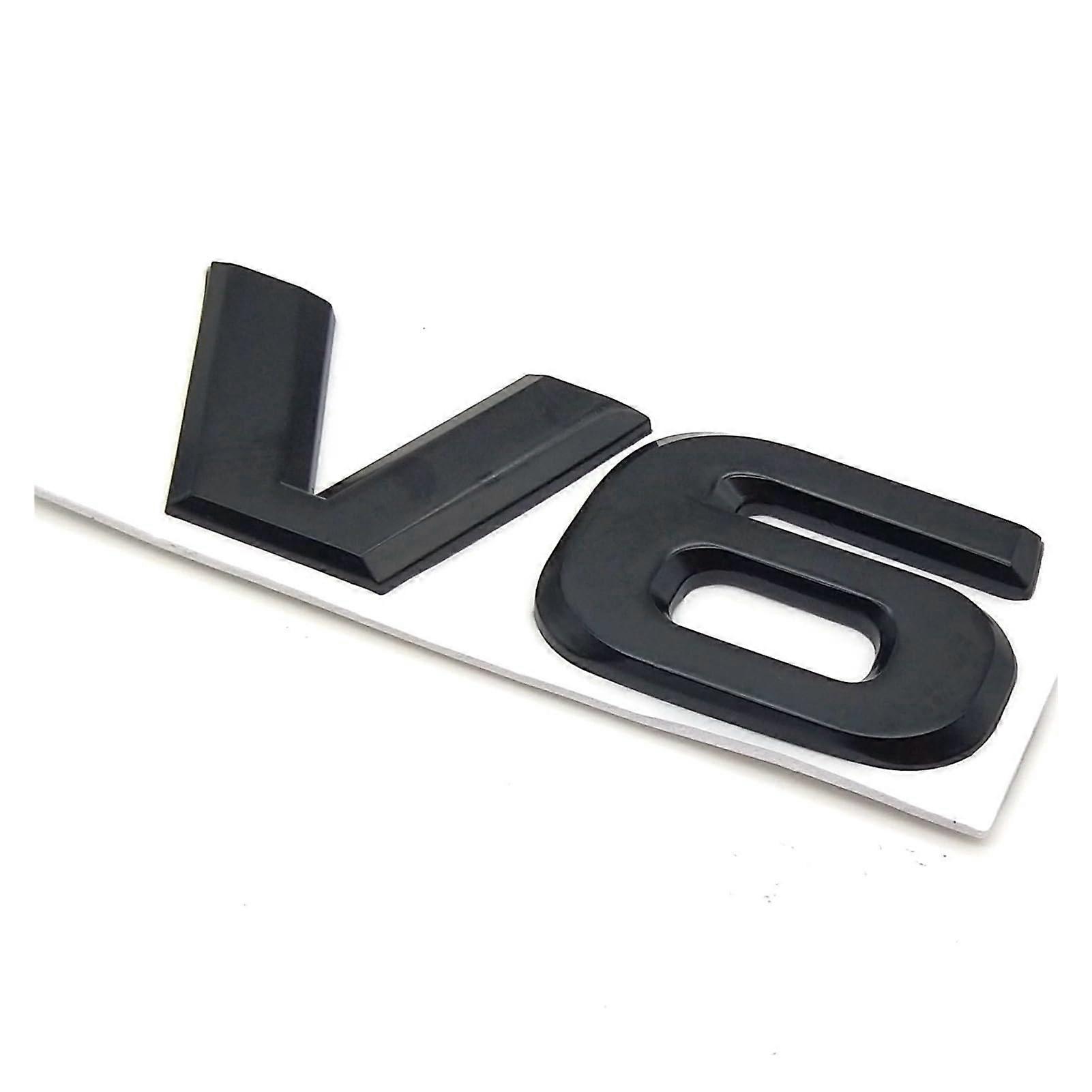 Car Styling Metal V6 Engine  Emblem Trunk Turbo Badge 3D Auto Sticker Decal Nero