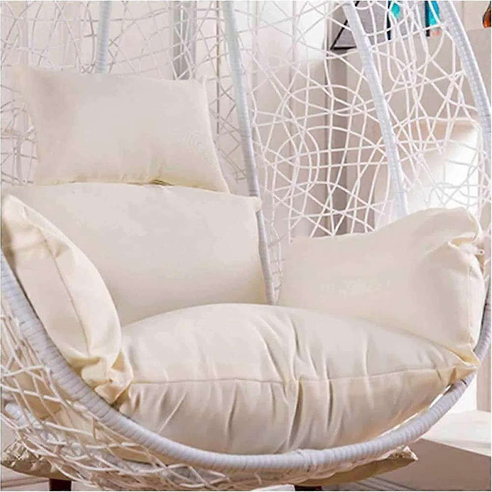 Garden Hanging Swing Chair Cushion, Egg Chair Cushion Replacement (White)