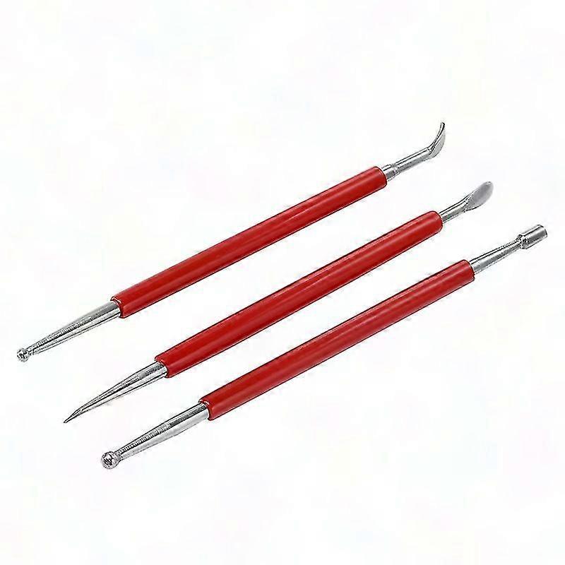 3PCS Leather Press Rub Tools Modeling Craft Engraving Spoon Set for Leatherworking