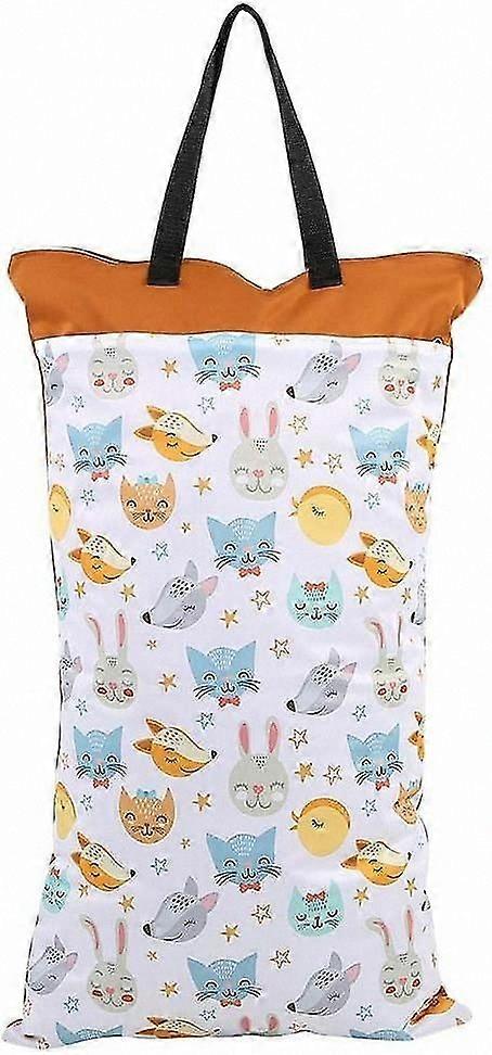Waterproof Reusable Hanging Bag for Cloth Diapers and Inserts with Dual Zippers Large Capacity Wet Dry Storage Solution