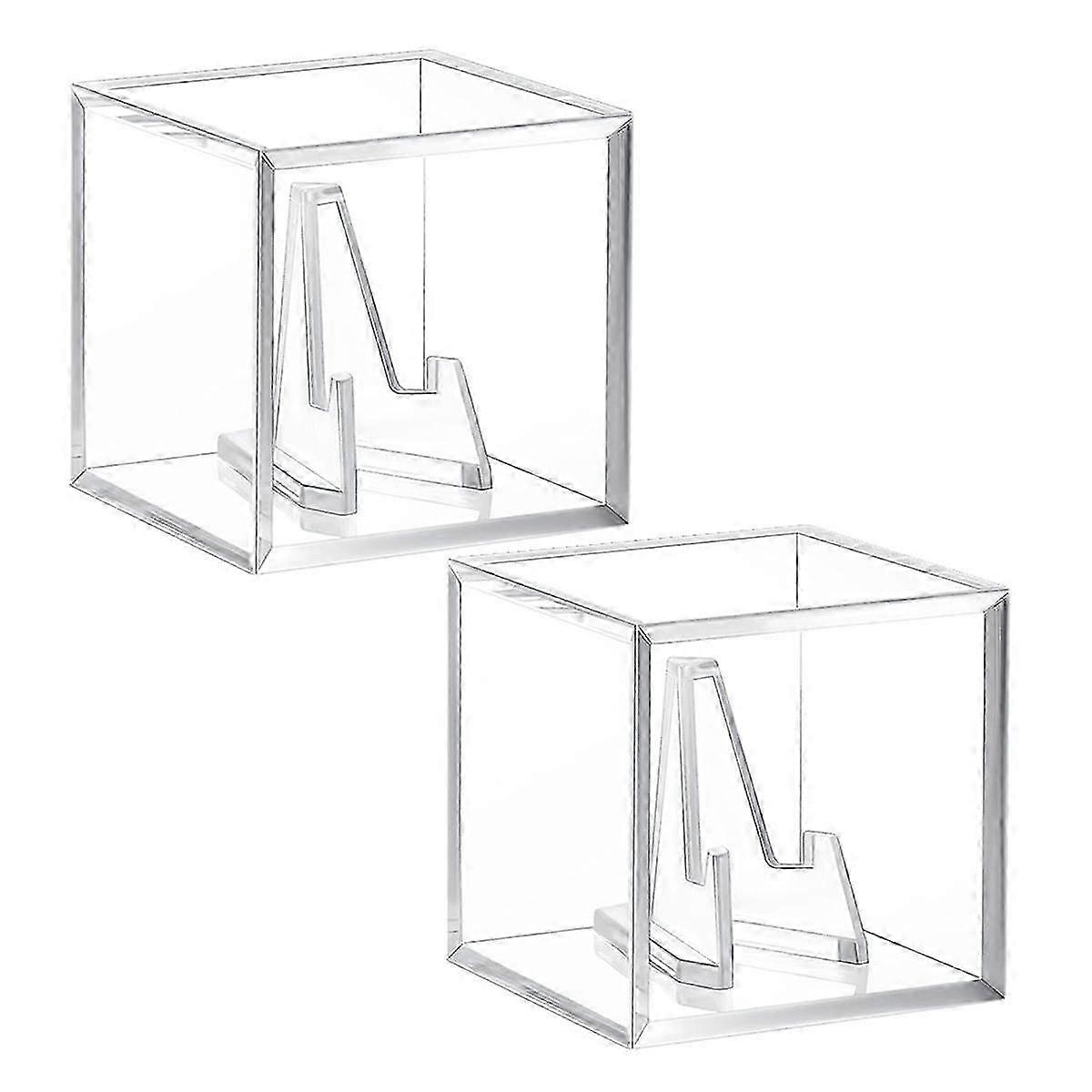 Clear Acrylic Championship Ring Display Case with Mini Easel Stands Holder