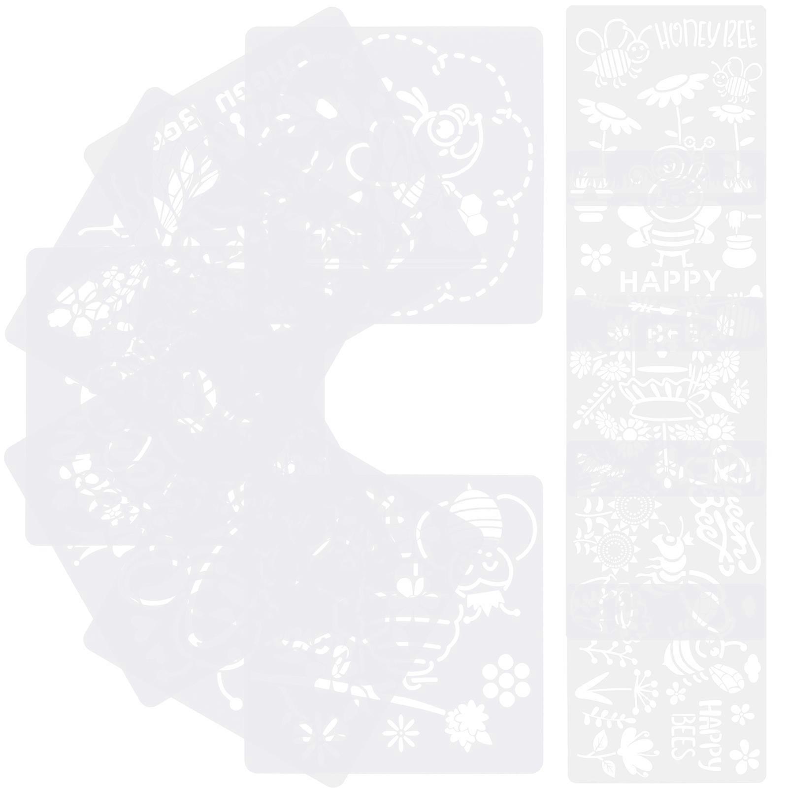 Diy Accessory Reusable Bee Stencils for Fabric Transparent Pet Hollow Decorative Aid 12sheets