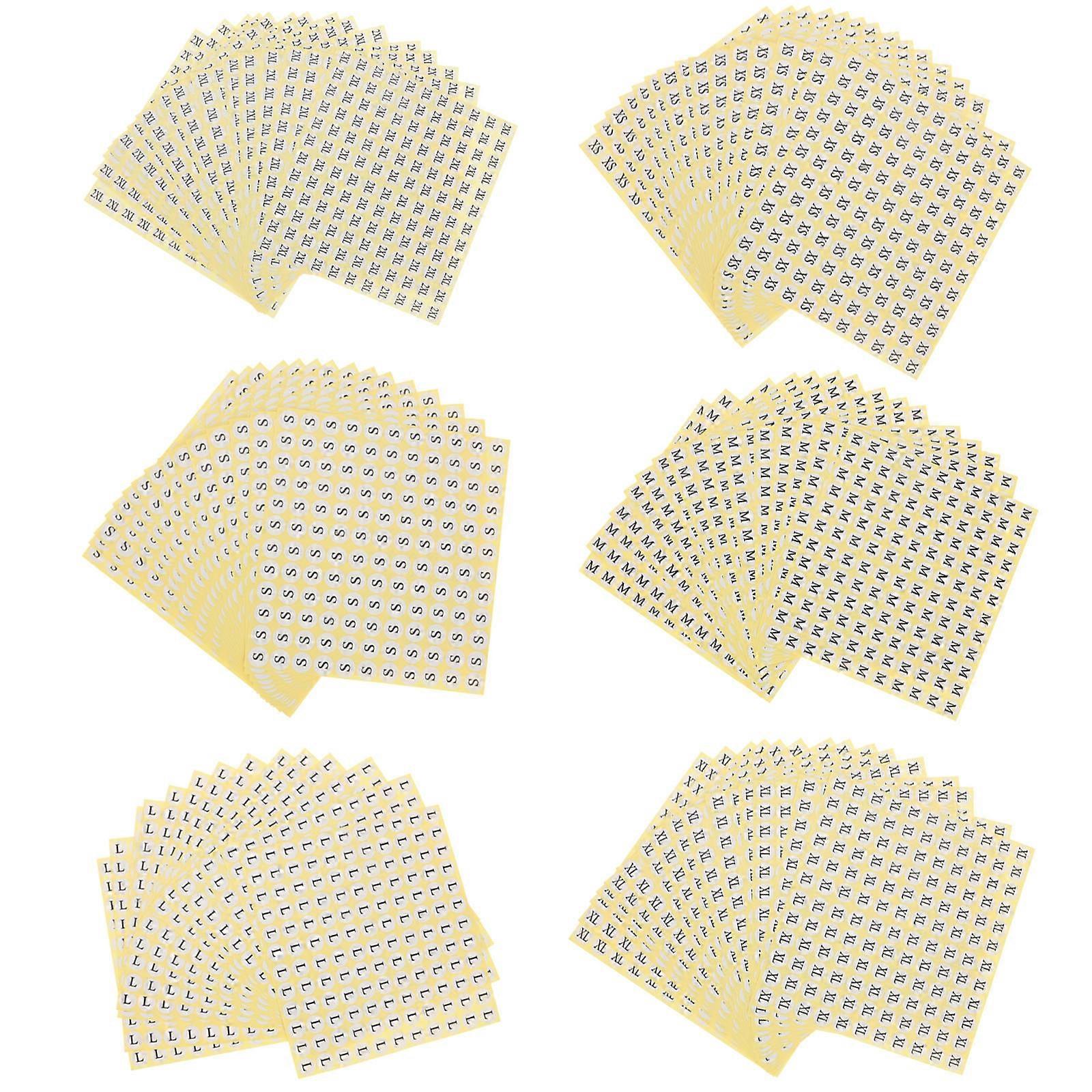 Round Clothing Sticker Labels 6 Sets Adhesive Round Stickers for Wardrobe and Retail Organization Easy Peel & Stick Labels