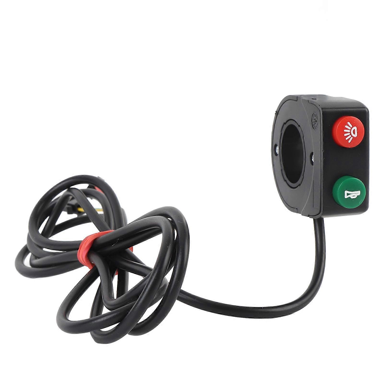 2 in 1 Motorcycle Horn Light Switch Handlebar Button 1.5m Cable
