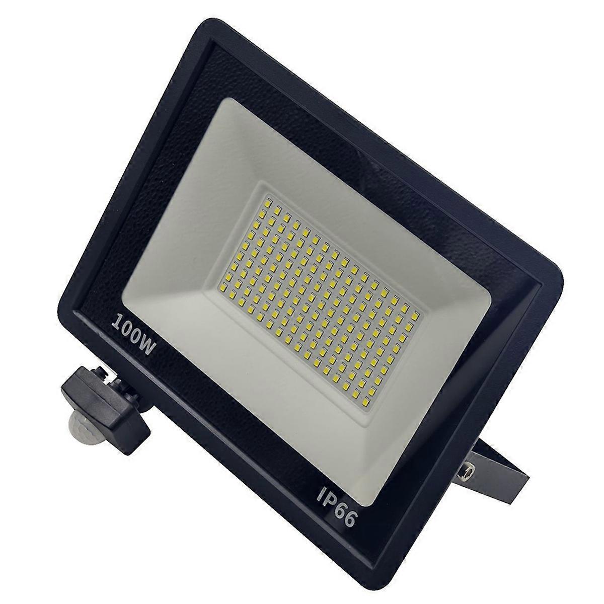 LED PIR Motion Sensor Floodlight Outdoor Wall Light White Light 100W