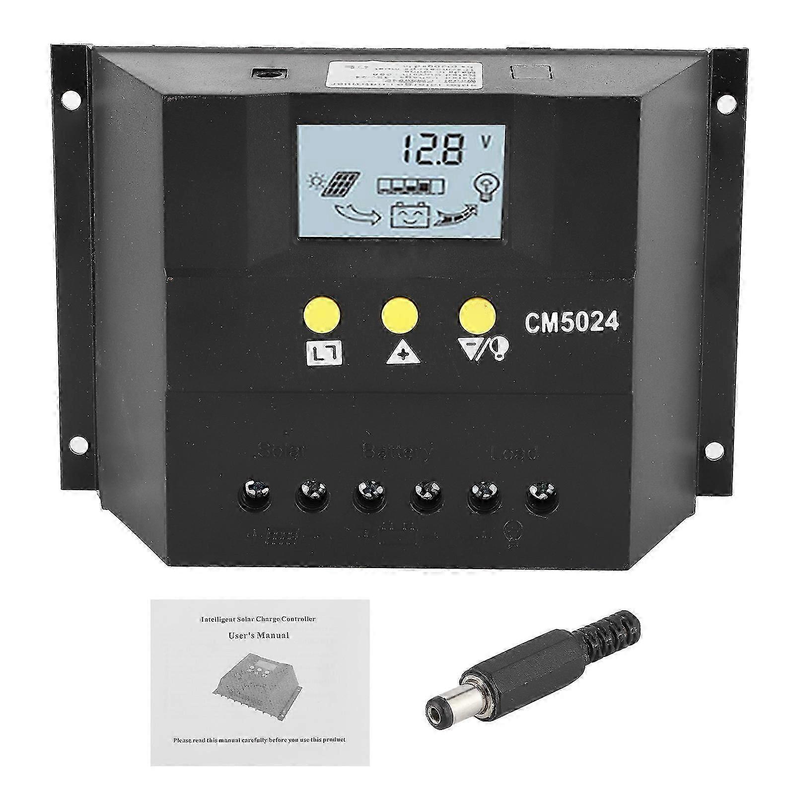 PWM Solar Charge/Discharge Controller Cell Panel Battery System LCD Display 50A 12V/24V