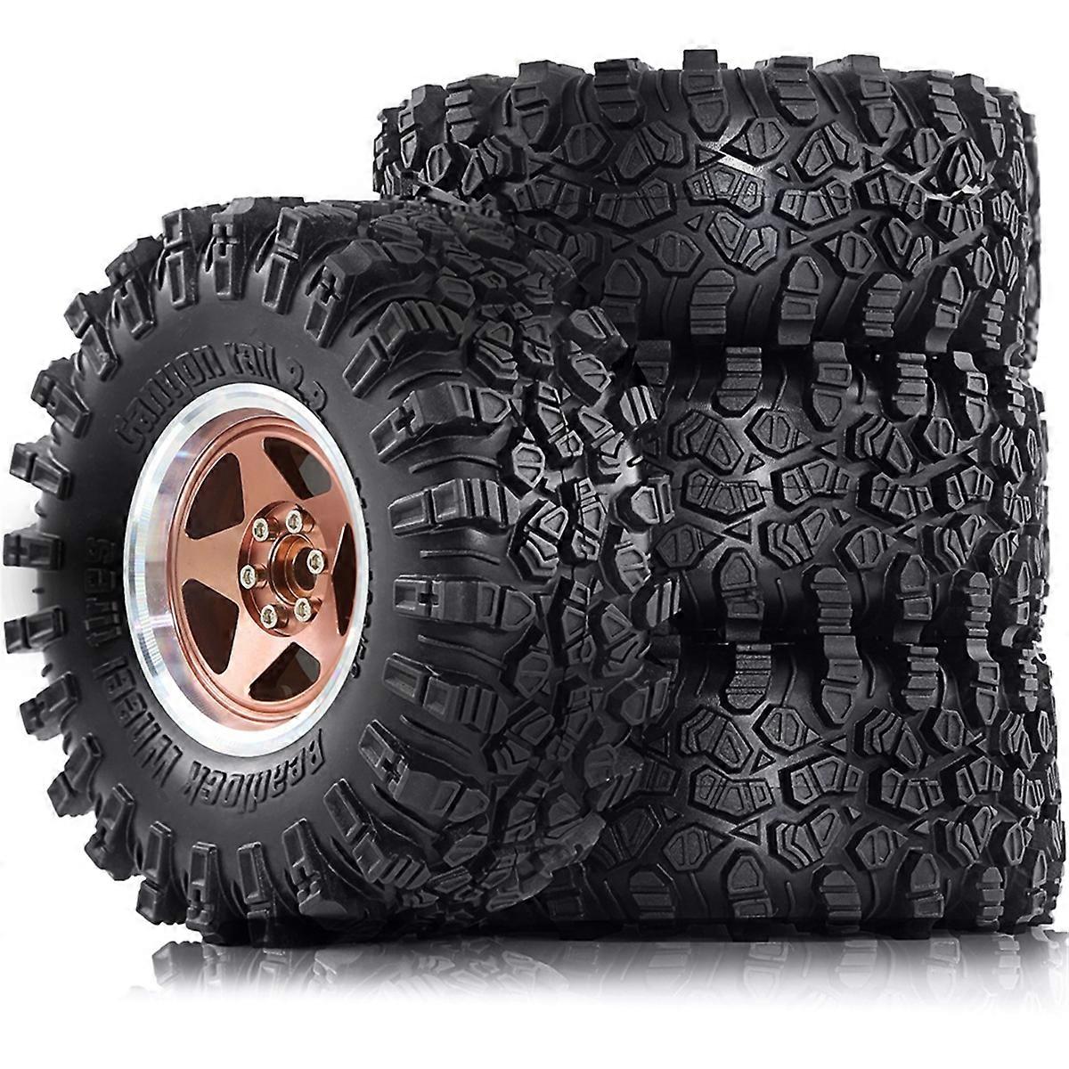 4pc 136mm Metal 2.2in Beadlock Wheel Rim Tire A