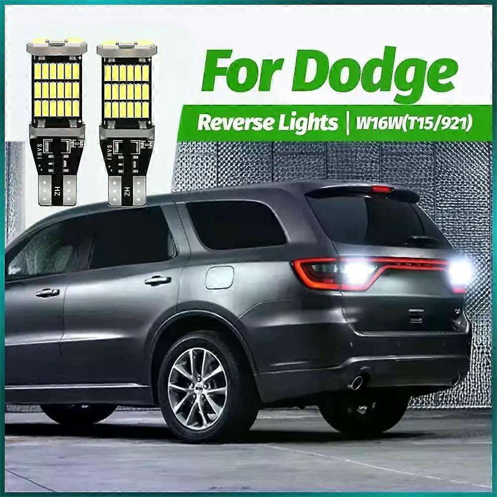 2X LED Reverse Light Blub Backup Lamp W16W T15 921 Canbus No Error For Dodge Caliber 2006-2012 Charger Durango Nitro Challenger
