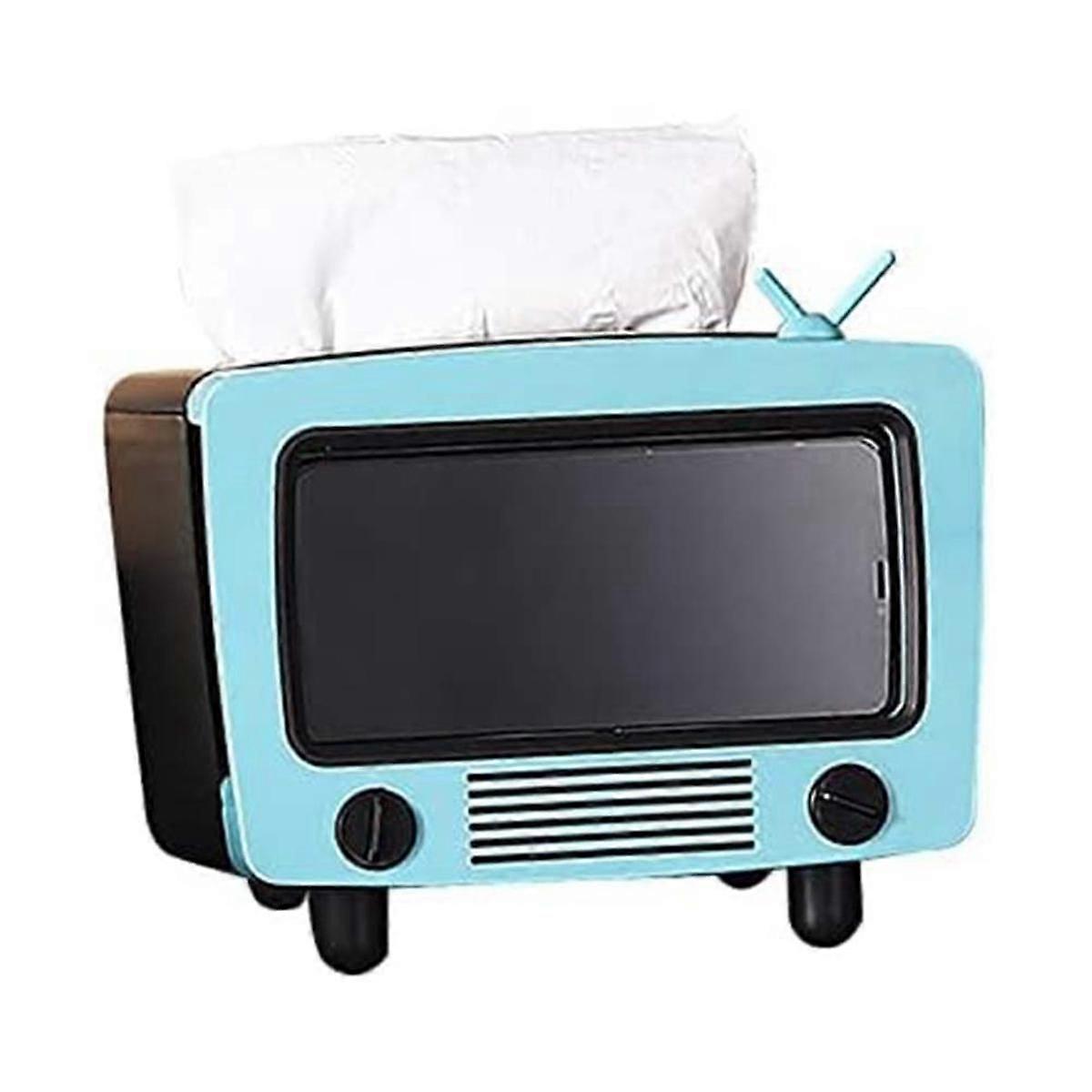 TV Tissue Box Multi Functional Creatives Tissue Box Holder with Cell Phone Slot Decoration Tissue H