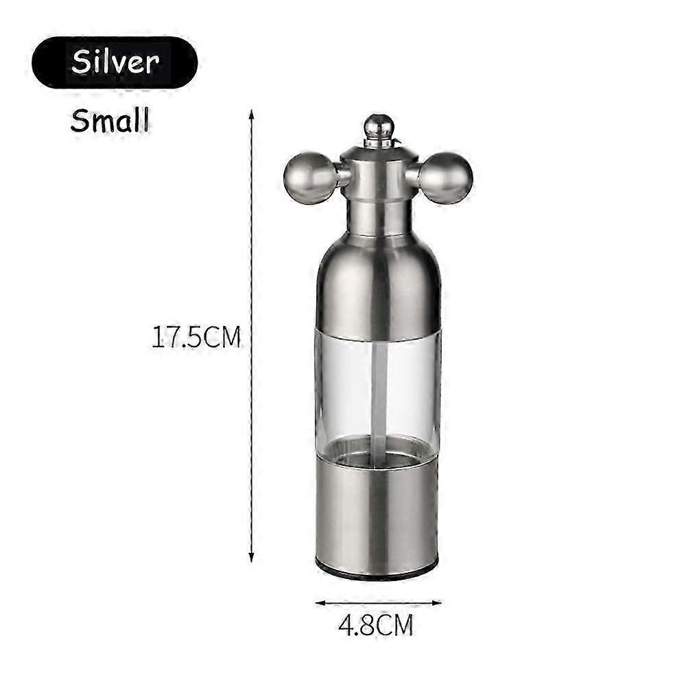 盐和胡椒研磨器套装手动不锈钢水龙头盐瓶磨带手柄可再填充可调粗糙度2024 HotC5