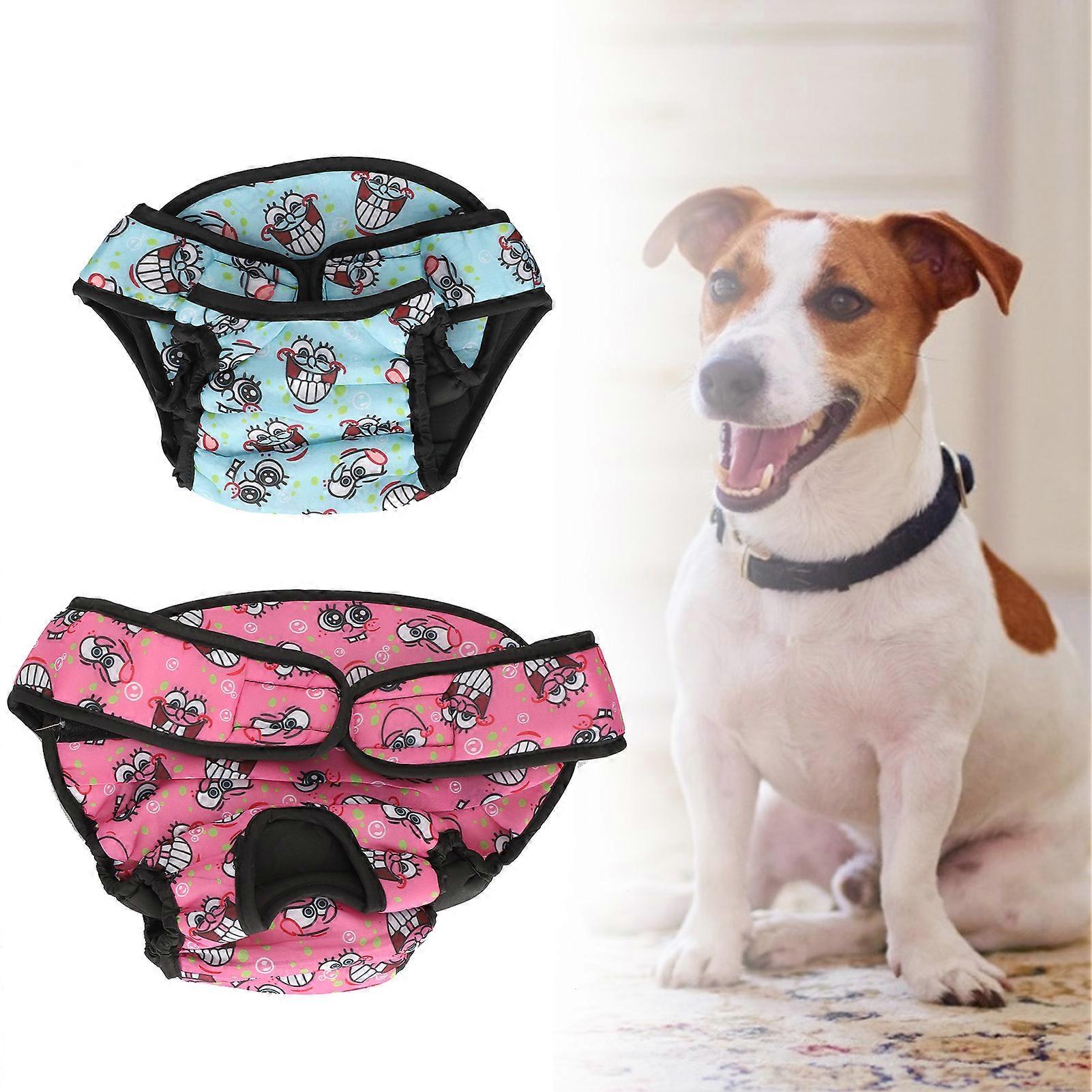2pcs Adjustable Dog Physiological Pants XL Pink Blue Breathable