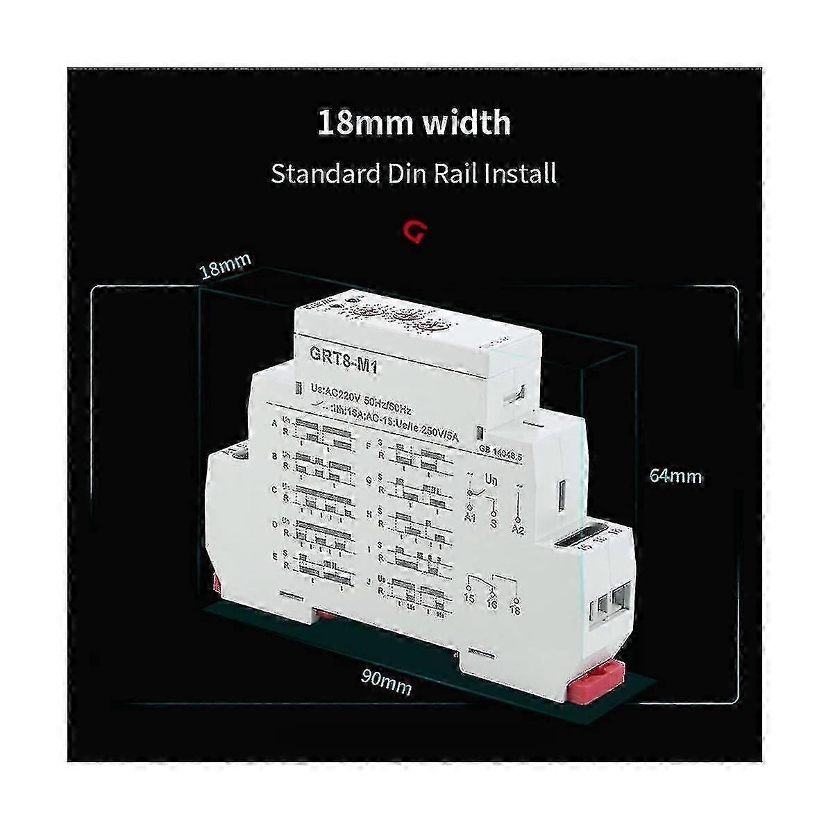Grt8-m 16a Multifunction Timer Relay On Off Time Delay Relay Adjustable With 10 Function Choices
