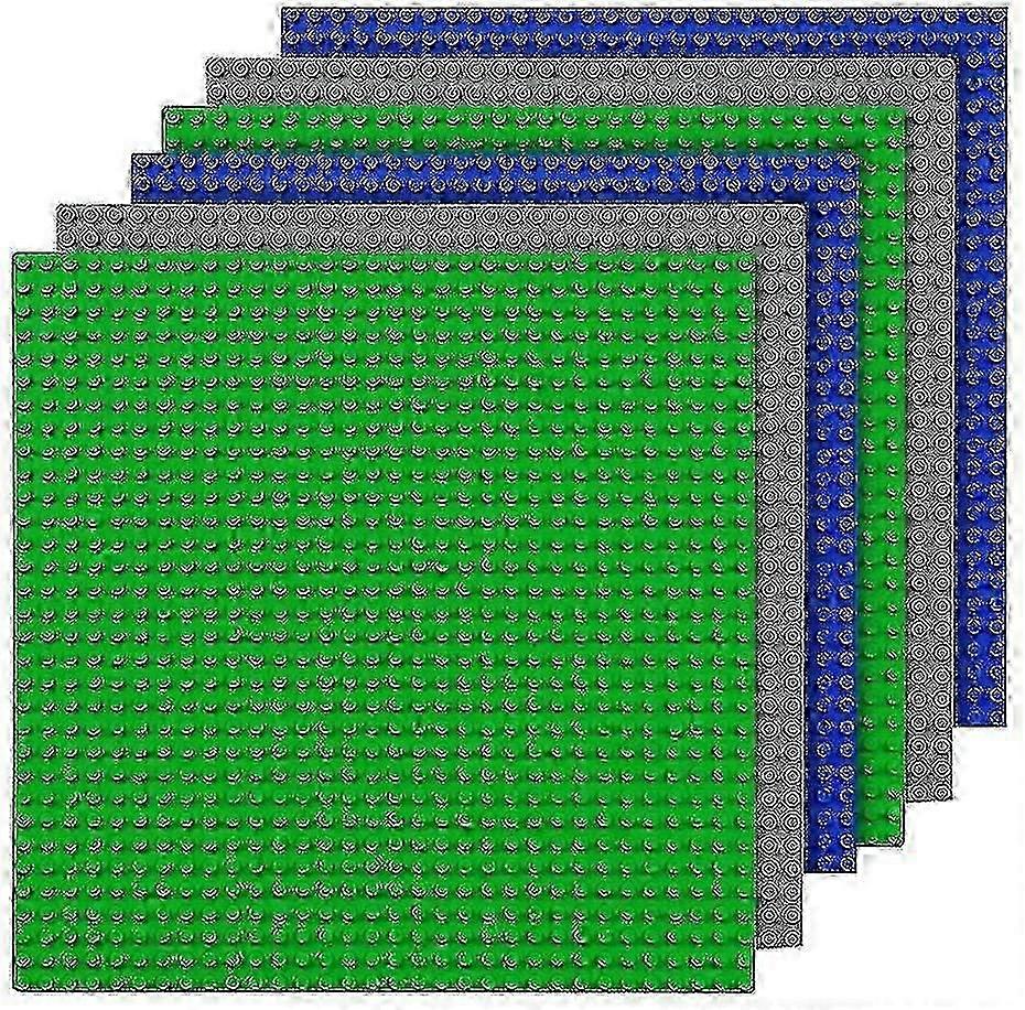 Classic Building Blocks Base Plate - 10 X 10 (25.5 X 25.5 Cm) - Set of 6