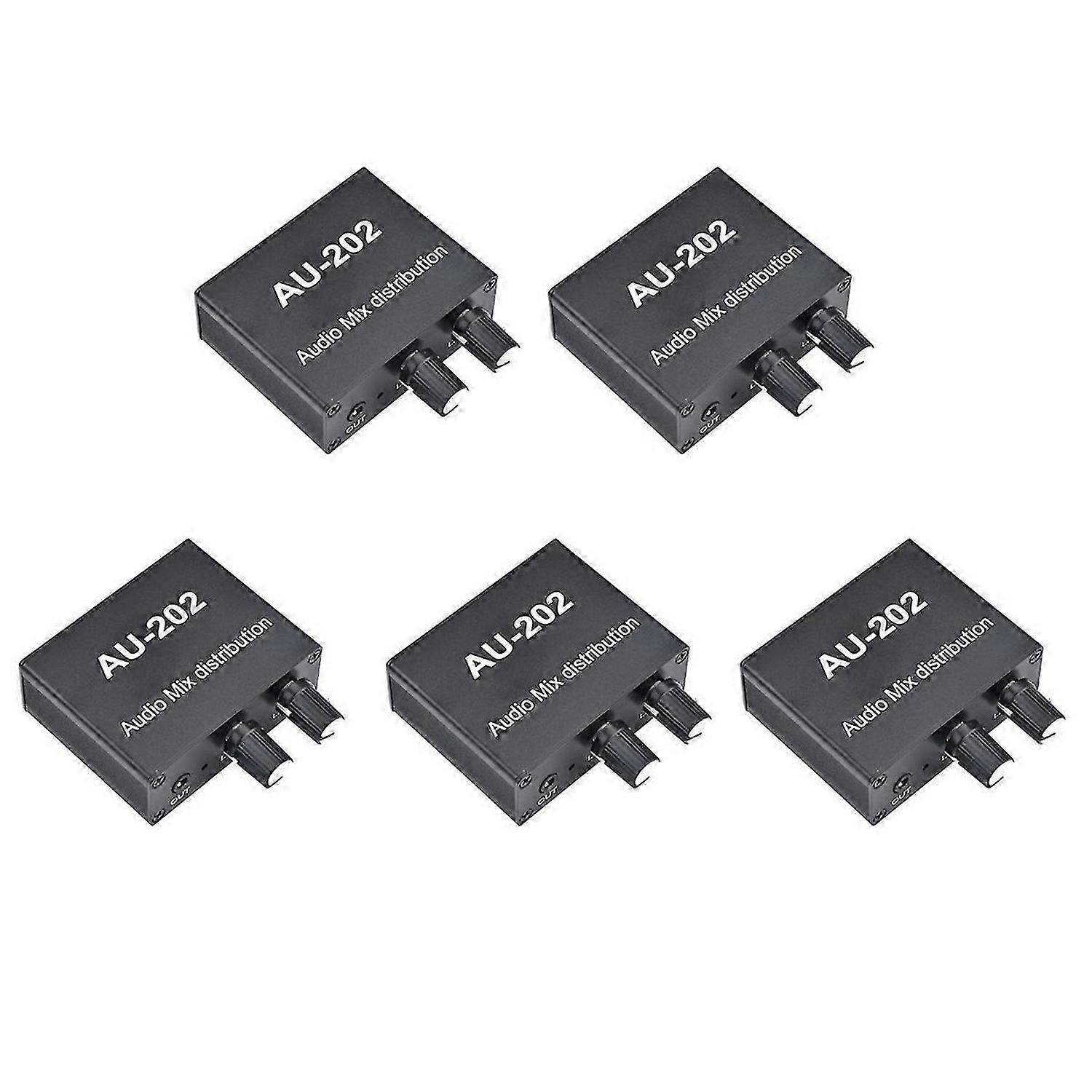 AU-202 2 Input 2 Output Stereo Mixer Audio Distributor