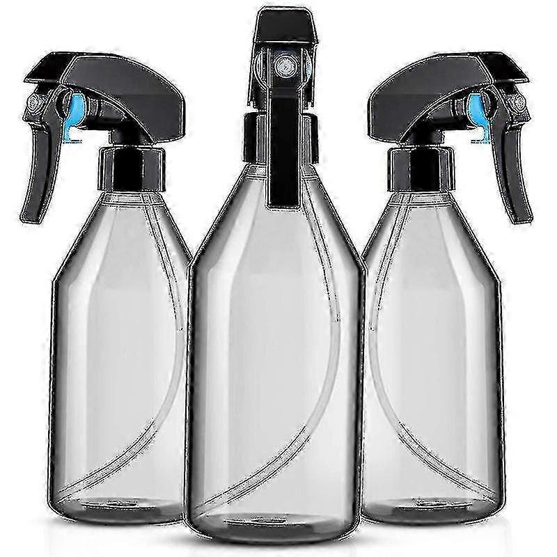 Plastic Spray Bottles For Cleaning Solutions,10oz Reusable Empty Container With Durable Black Trigg