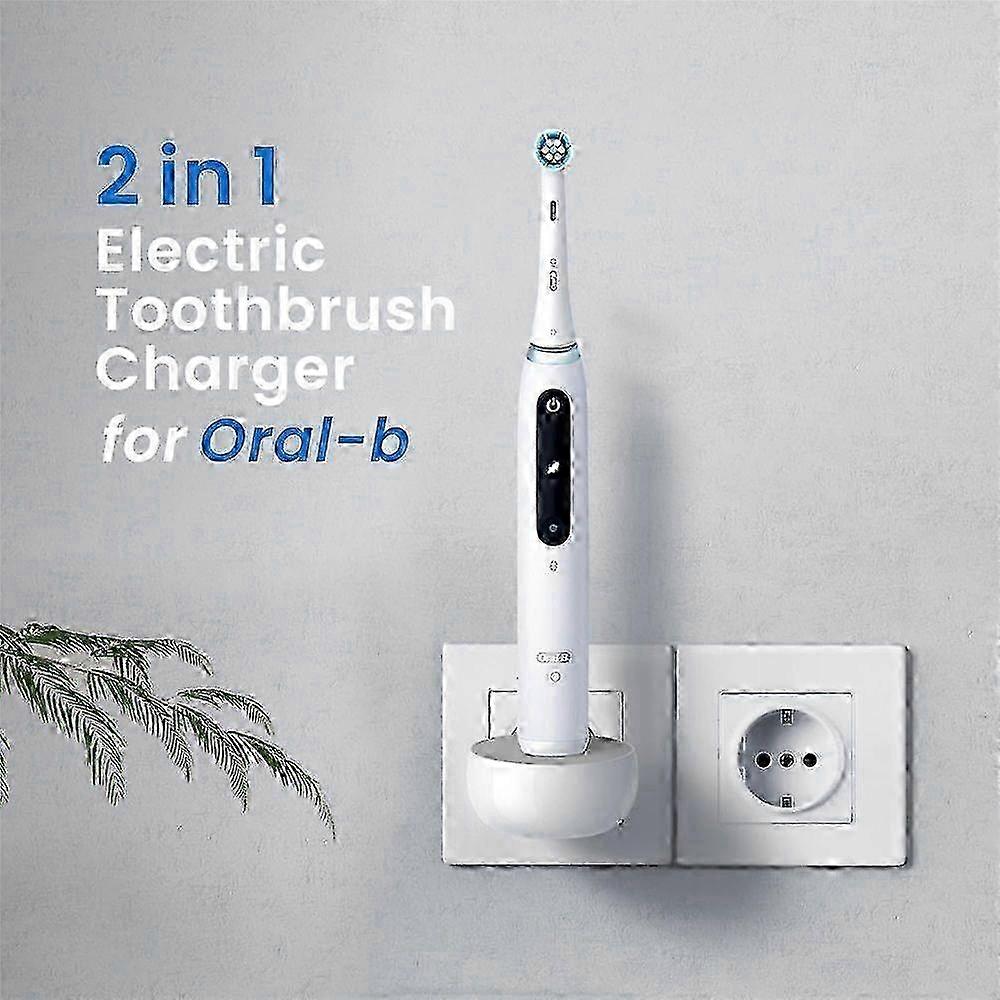 Oral-B/Braun Hammasharjalaturi - Kaksoisseinäteline Genius-, Smart-, Vitality- ja io-sarjalle (io2-io6) | IPX5 Vedenpitävä ja valkaiseva 2025