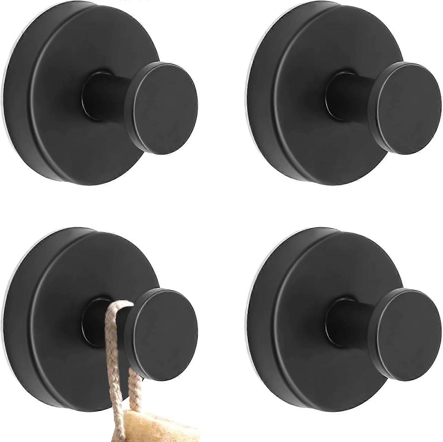 Pack Black Suction Cup Hooks - No Drilling - Suction Cup Hooks - Extra Strong Wall Hooks - for Bathroom, Kitchen, Smooth Window