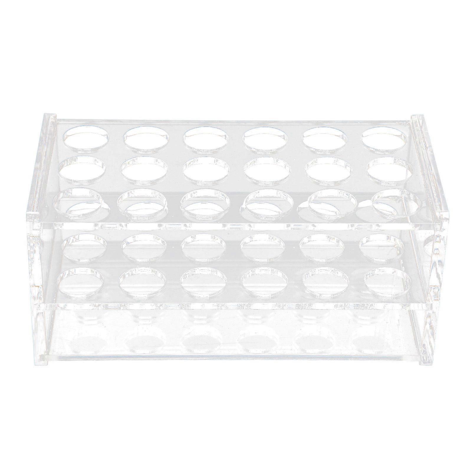 Acrylic Test Tube Rack for 17mm Tubes 18 Holes Transparent Centrifuge Tube Rack for 10ml 15ml Tube