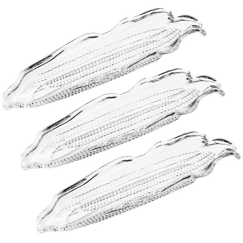 Corn Serving Tray Plate for Storage 3Pcs Transparent Corn on The Cob
