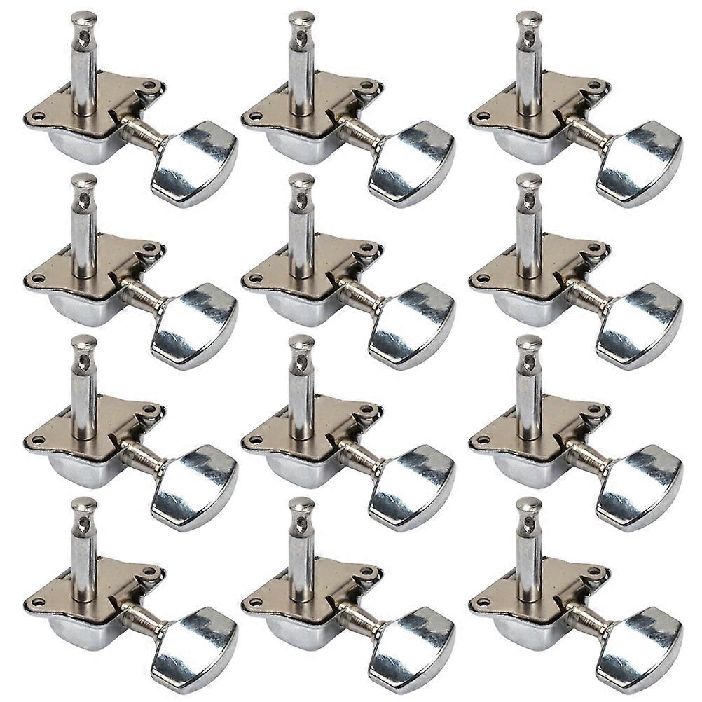 Guitar String Button Semi-Closed for Guitar Use 12Pcs Metal Acoustic Tailpiece