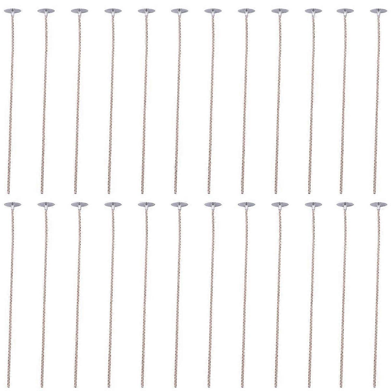 100Pcs Wicks for Soy Candles, 8 Inch Pre-Waxed Candle Wick with Base