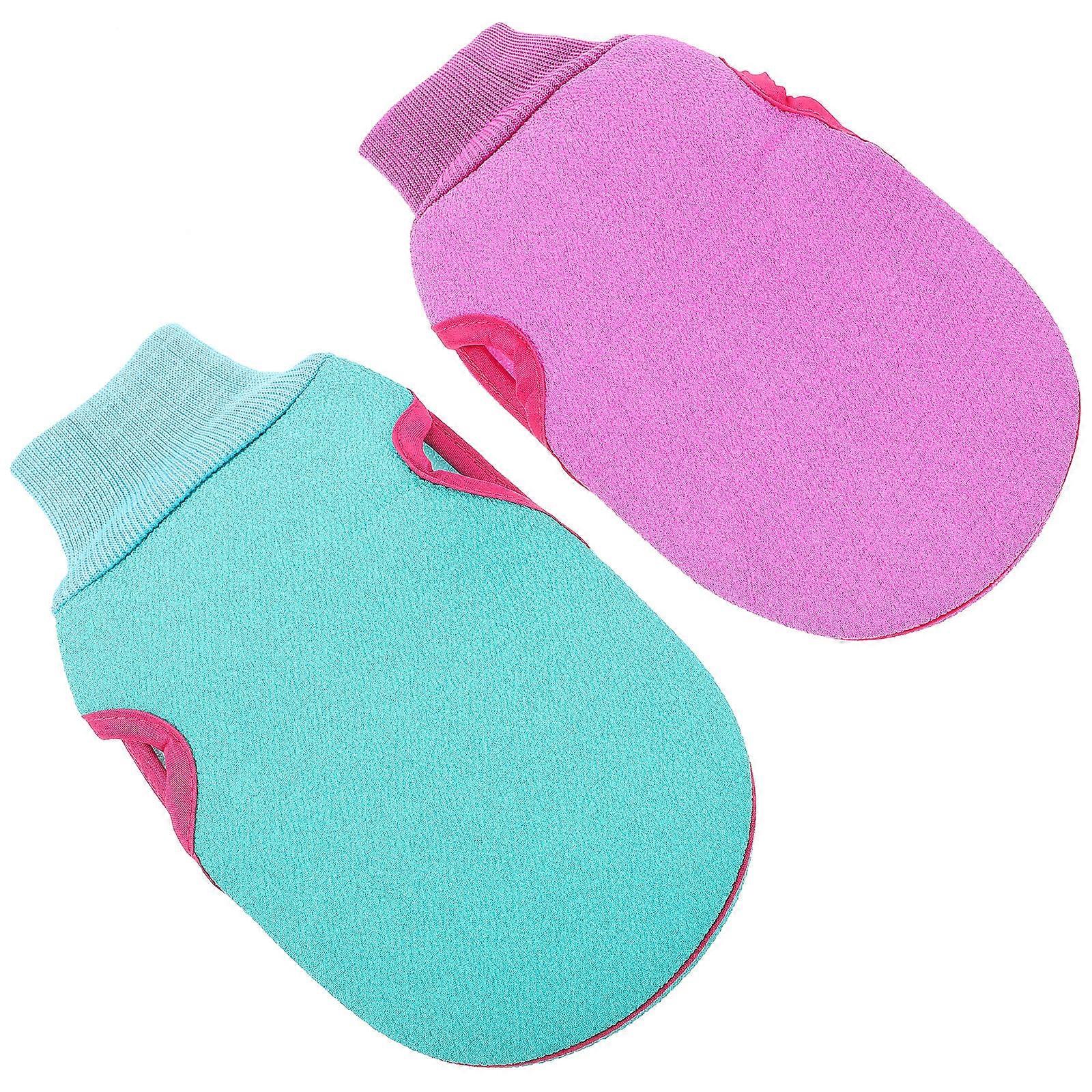 Exfoliating Glove Body Washing Exfoliating Mitt for Bath Use 2Pcs Set