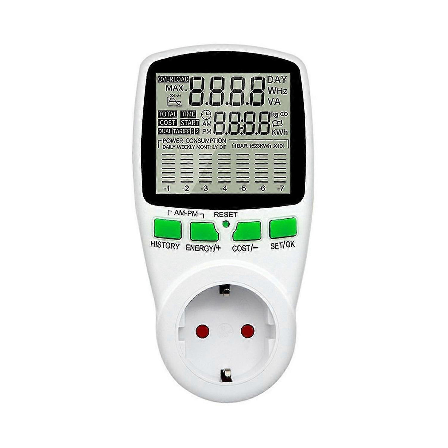 Digital LCD Energiezähler Wattmeter Leistungsanalysator EU-Stecker