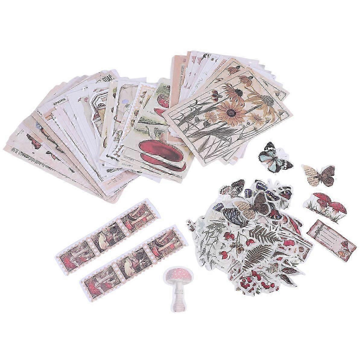 200 Pieces Vintage Scrapbook Supplies Pack for Junk Journal Planners DIY Paper Stickers Vintage Ephe