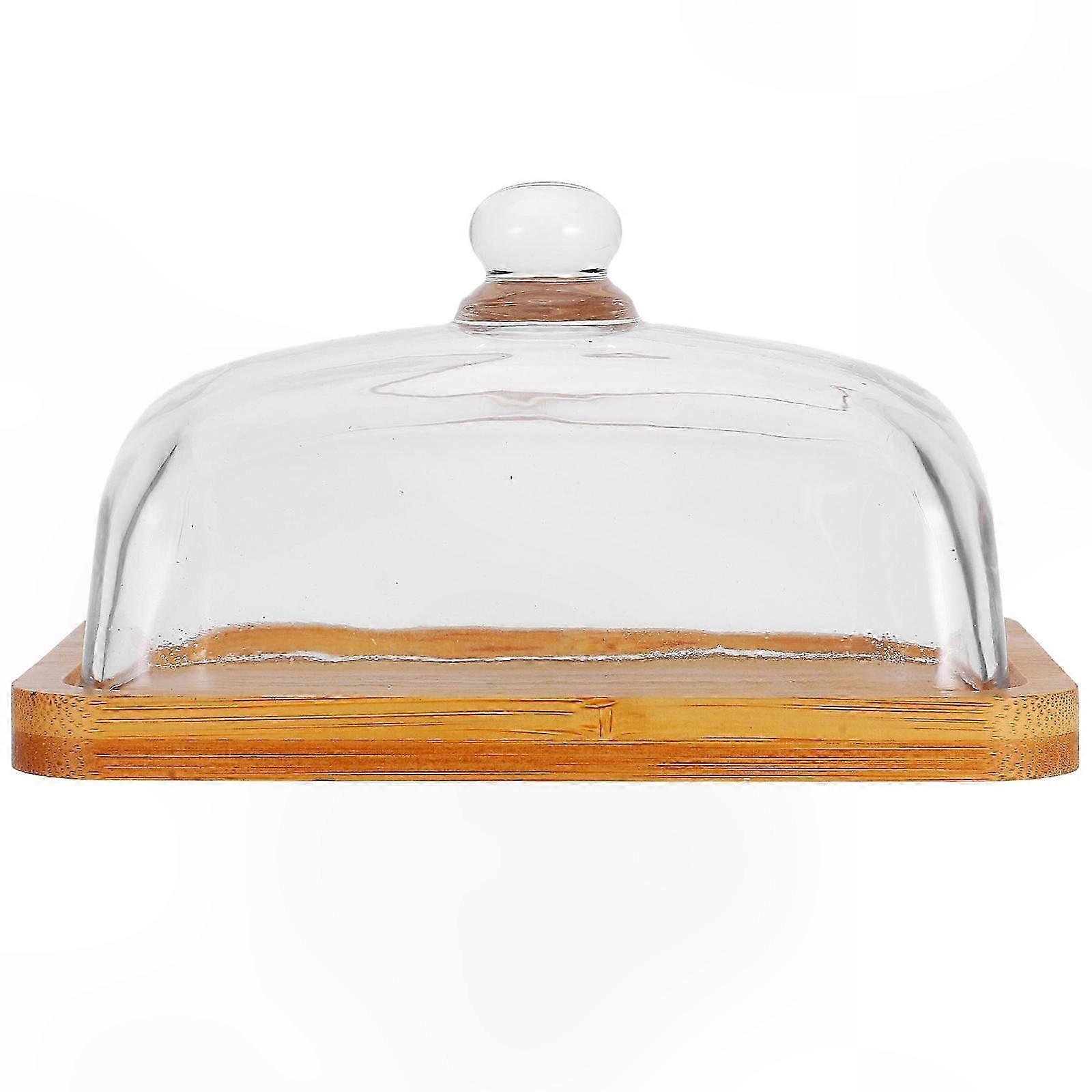 Glass Butter Dish with Rectangular Serving Tray, Tight Seal, 1 Count, Clear Design for Everyday Use