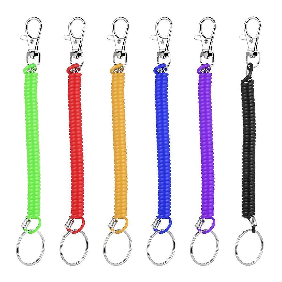 Spring Keychain Spiral Key Holder for Retractable Pieces Set