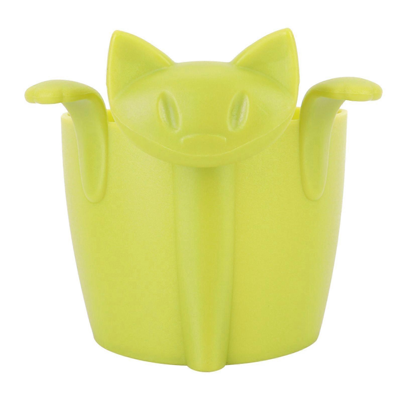 Home Office Cute Cat Shape Silicone Tea Infuser Tea Strainer Filter Tea Set AccessoryGreen