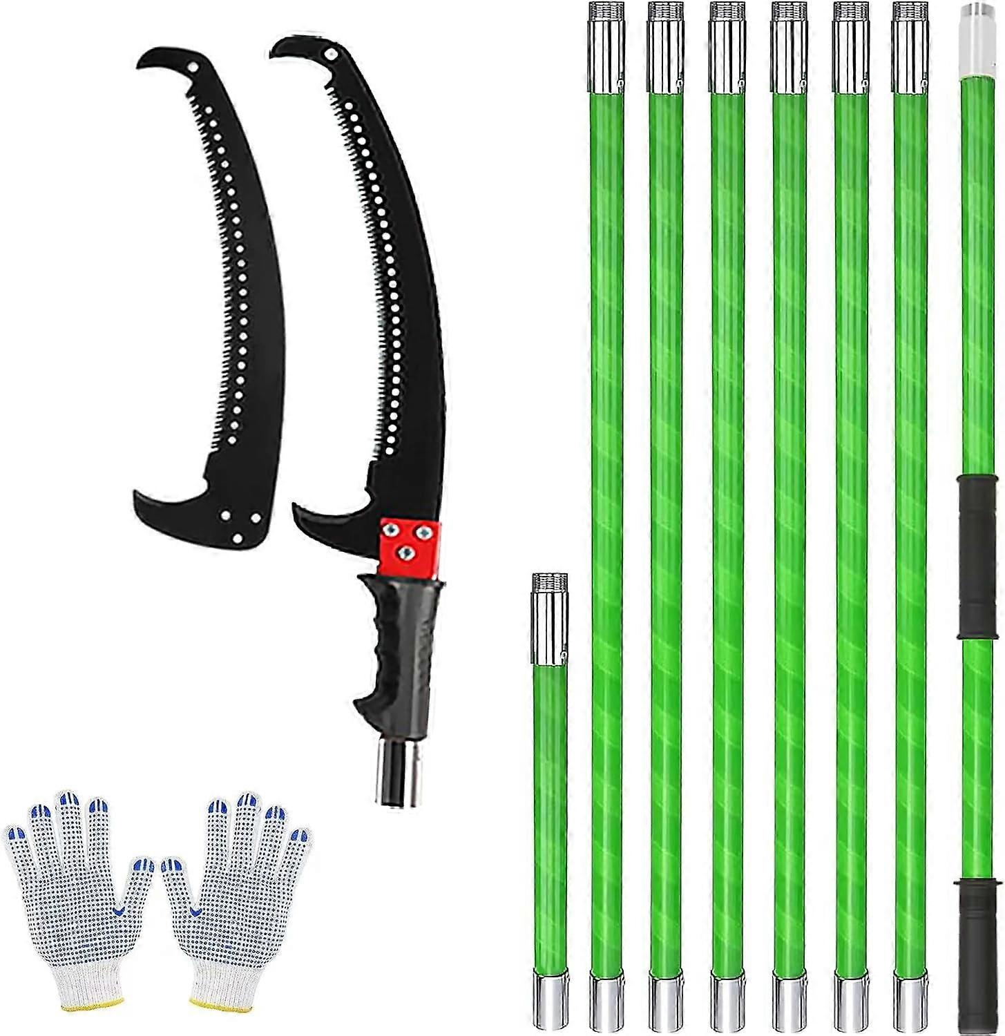26ft Pole Saw for Tree Trimming, Manual Branch Pruner Compatible with Sharp Scissor, Extendable Garden Tool (7.3-26ft)