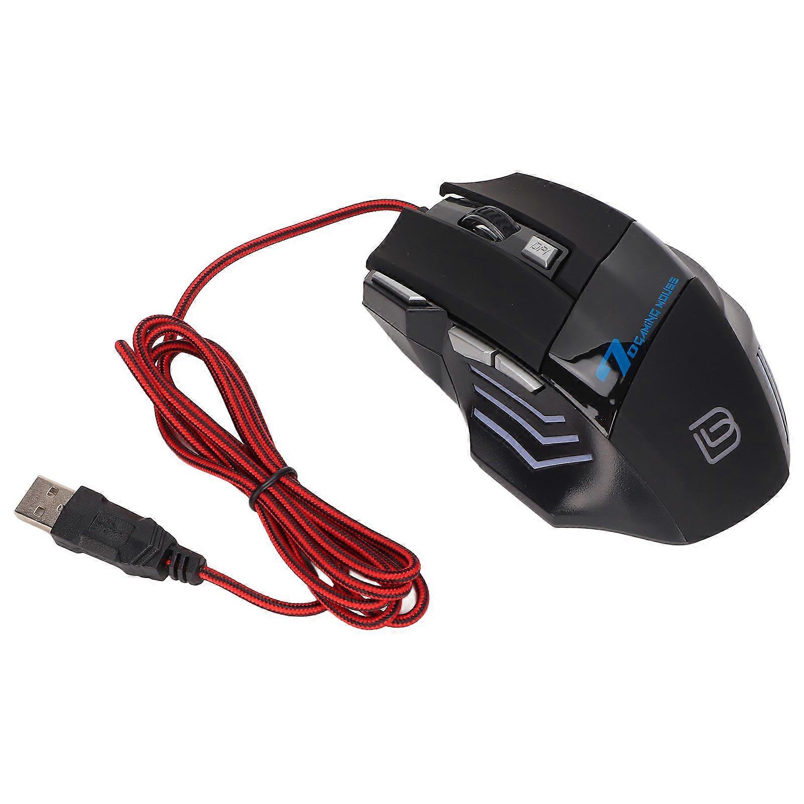 Gaming Mouse RGB Backlit Ergonomic Design Adjustable DPI Plug and Play Accurate Control Wired Mechanical Mouse