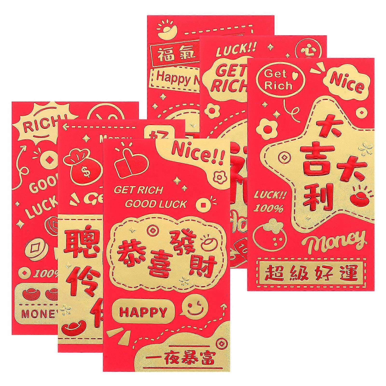 Chinese New Year Red Envelope Paper for Storage 30Pcs Assorted Color