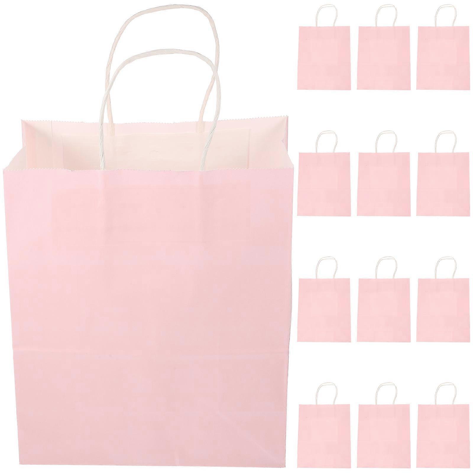 Pink Kraft Paper Gift Bag with Handle 36Pcs for Home Use