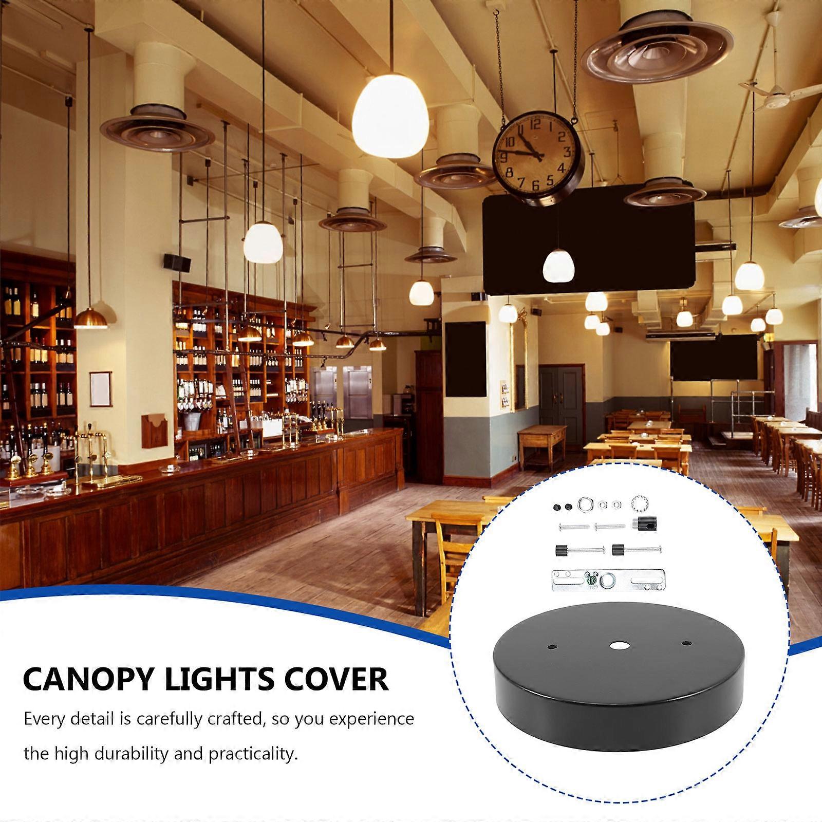 Metal Canopy Plate for Ceiling Fixture 3Sets Black