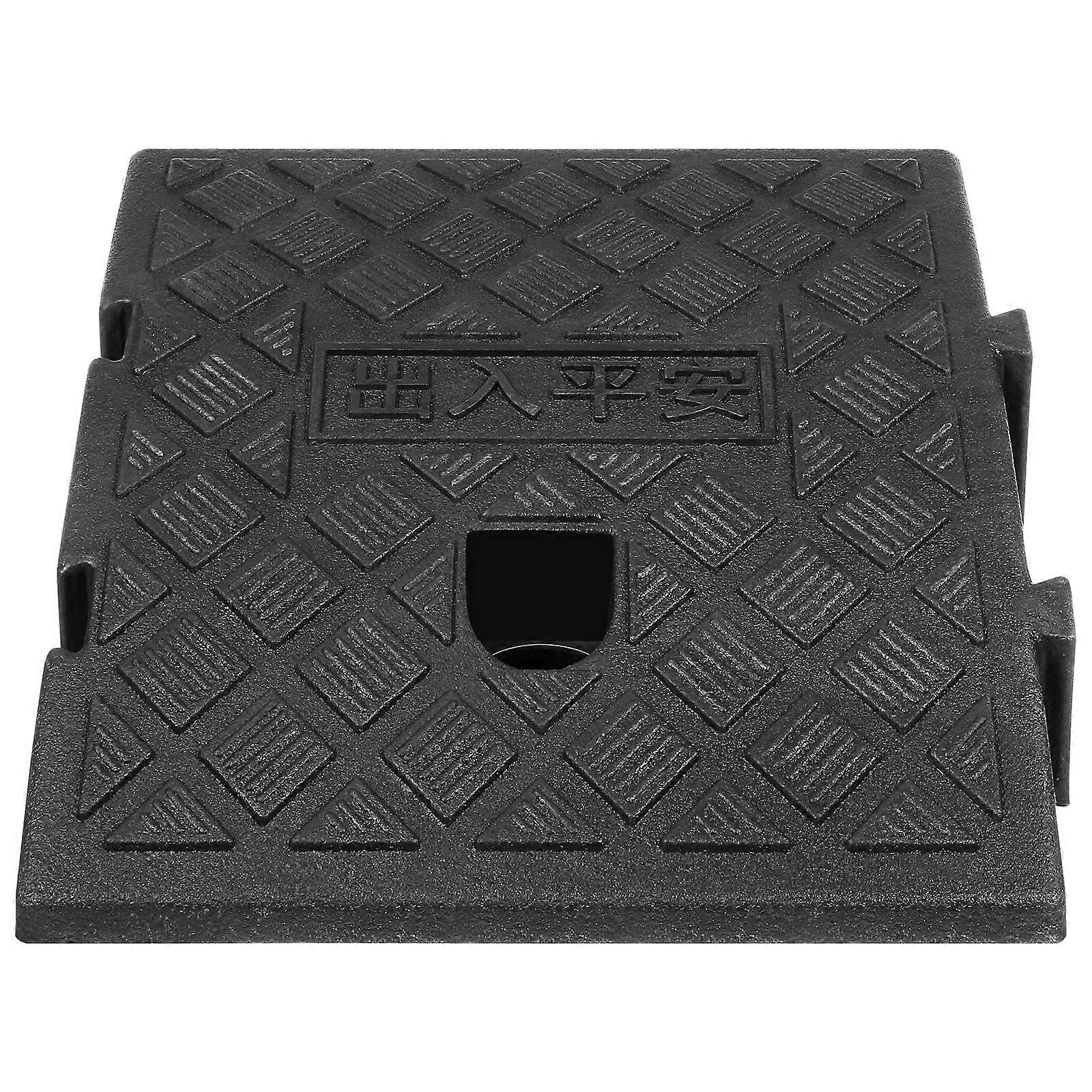 Black Plastic Loading Ramp for Road Use 2Pcs Lightweight Ramp Pad