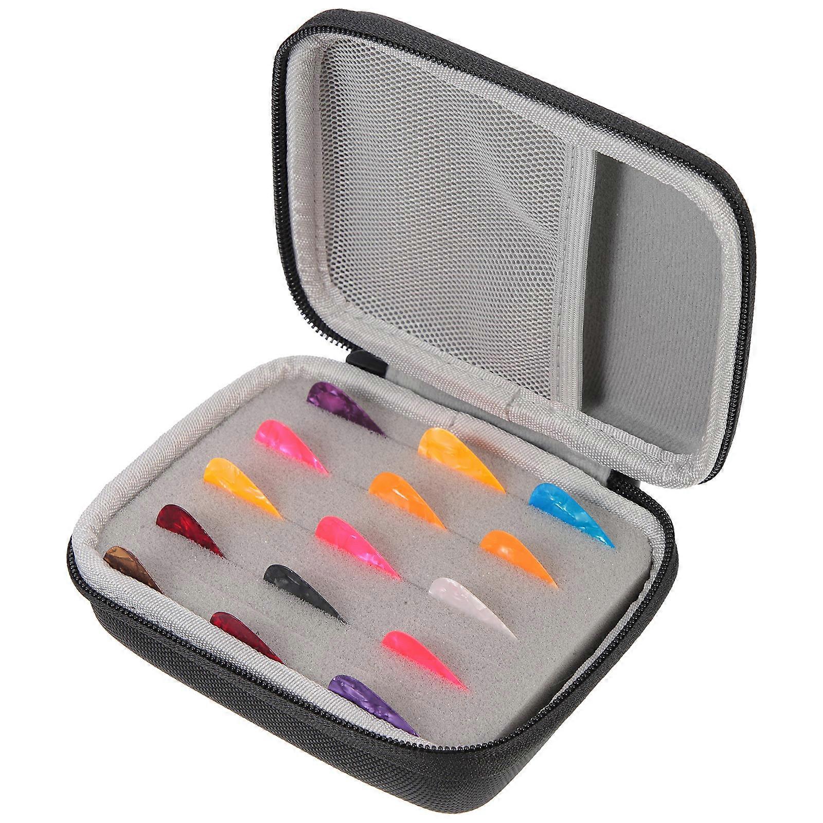 Guitar Picks with Case for Storage Black Practical Guitar Plectrums 2Sets