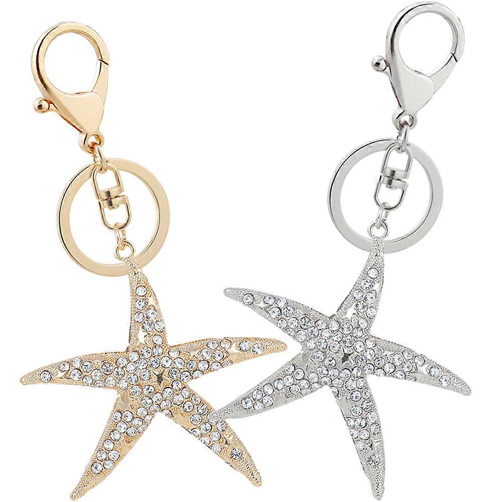 Chic Sea Star Key Chain for Key Ring Decoration 6Pcs Pack