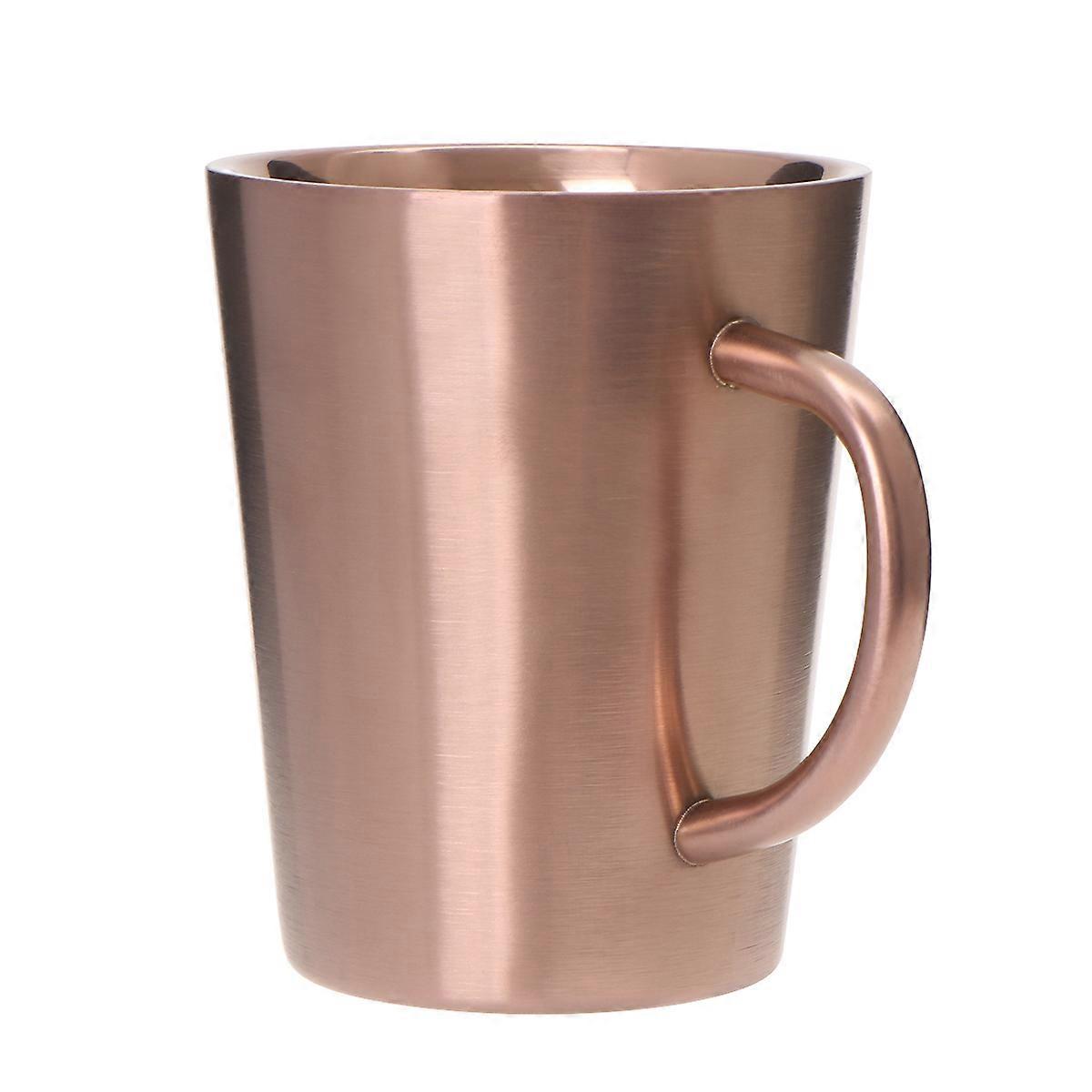 Insulated Coffee Mug With Lid 340ML Double Layer Household Products Rose Gold Vacuum Design 1Set