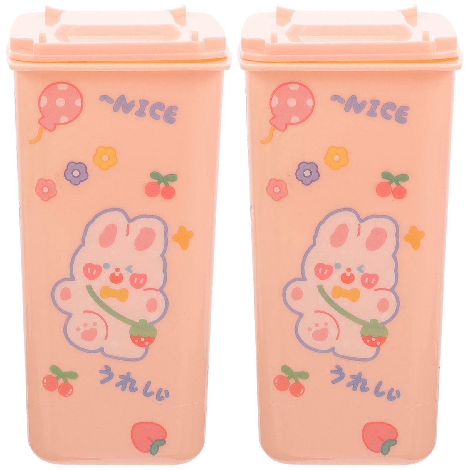 Mini Trash Can Plastic Pen Holder for Desktop Use 4Pcs