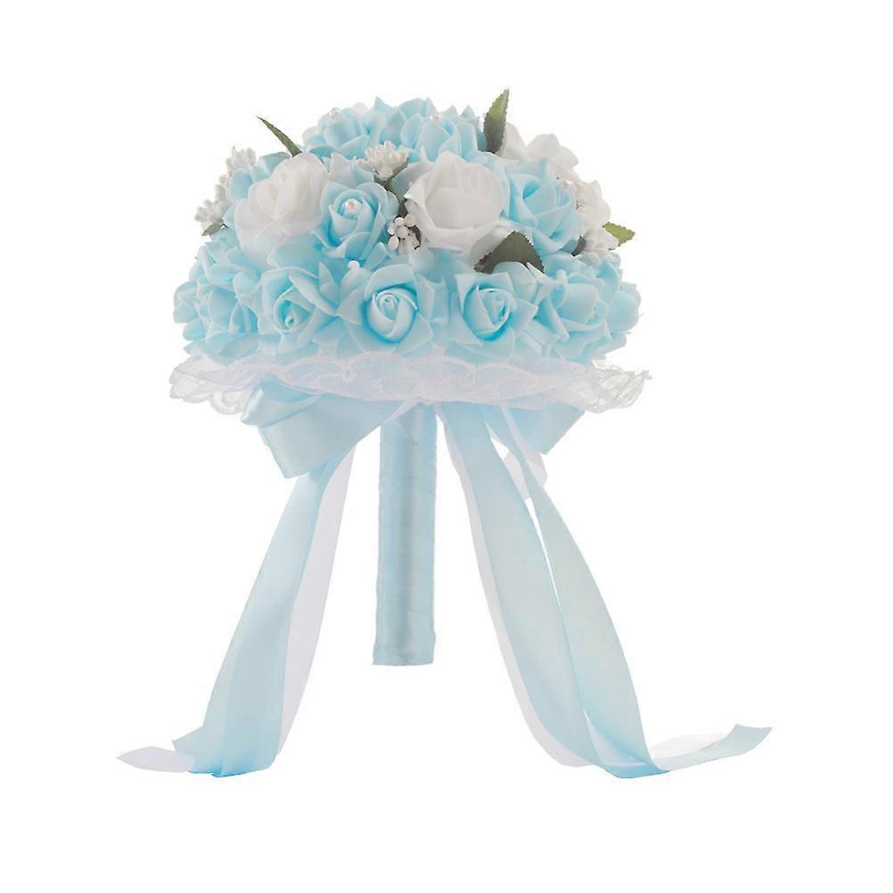 Bride Bouquet Korean Style Artificial Flower Bouquet for 2Pcs Blue