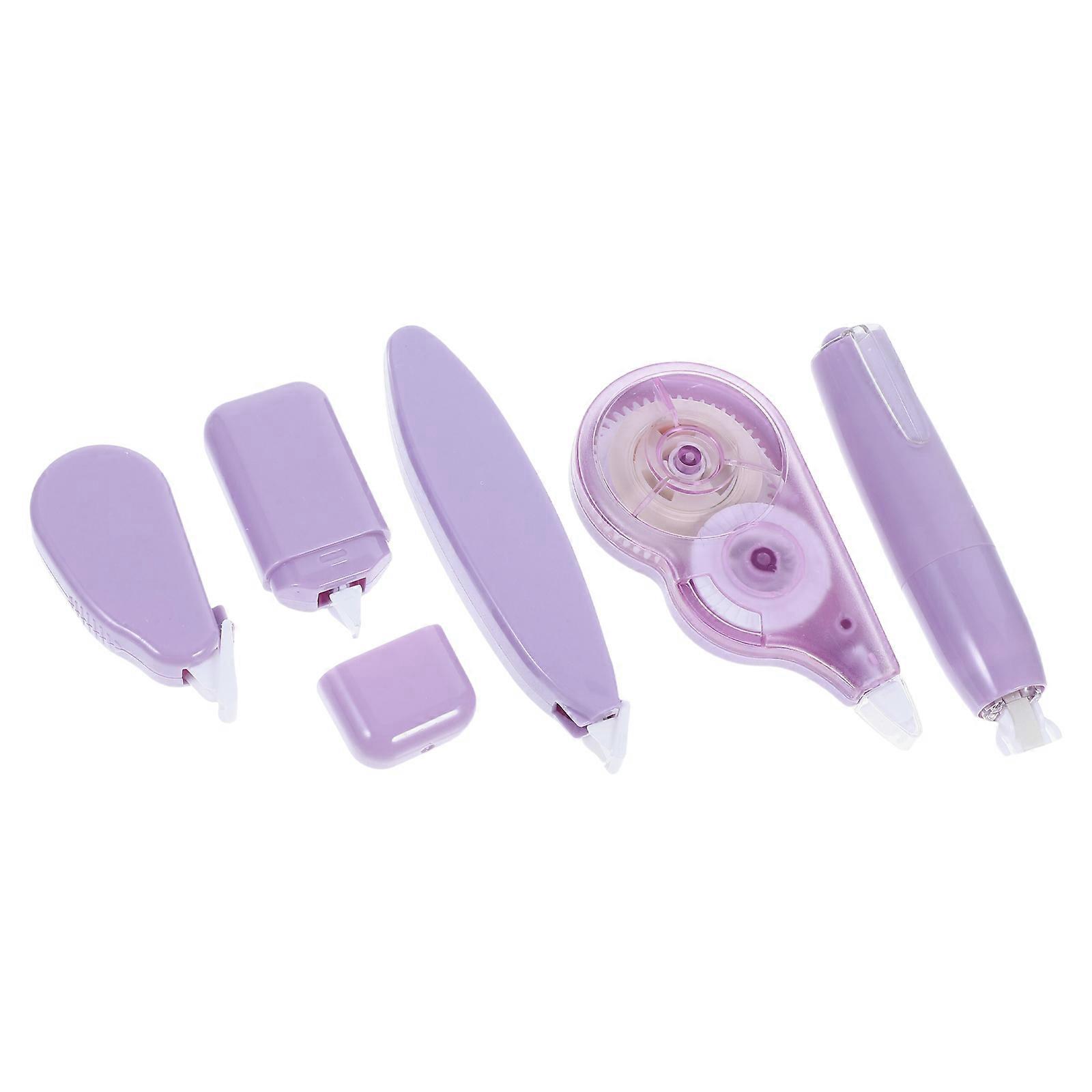Correction Tape 5Pcs Applicator For Students Teachers Lightweight Purple PET Material