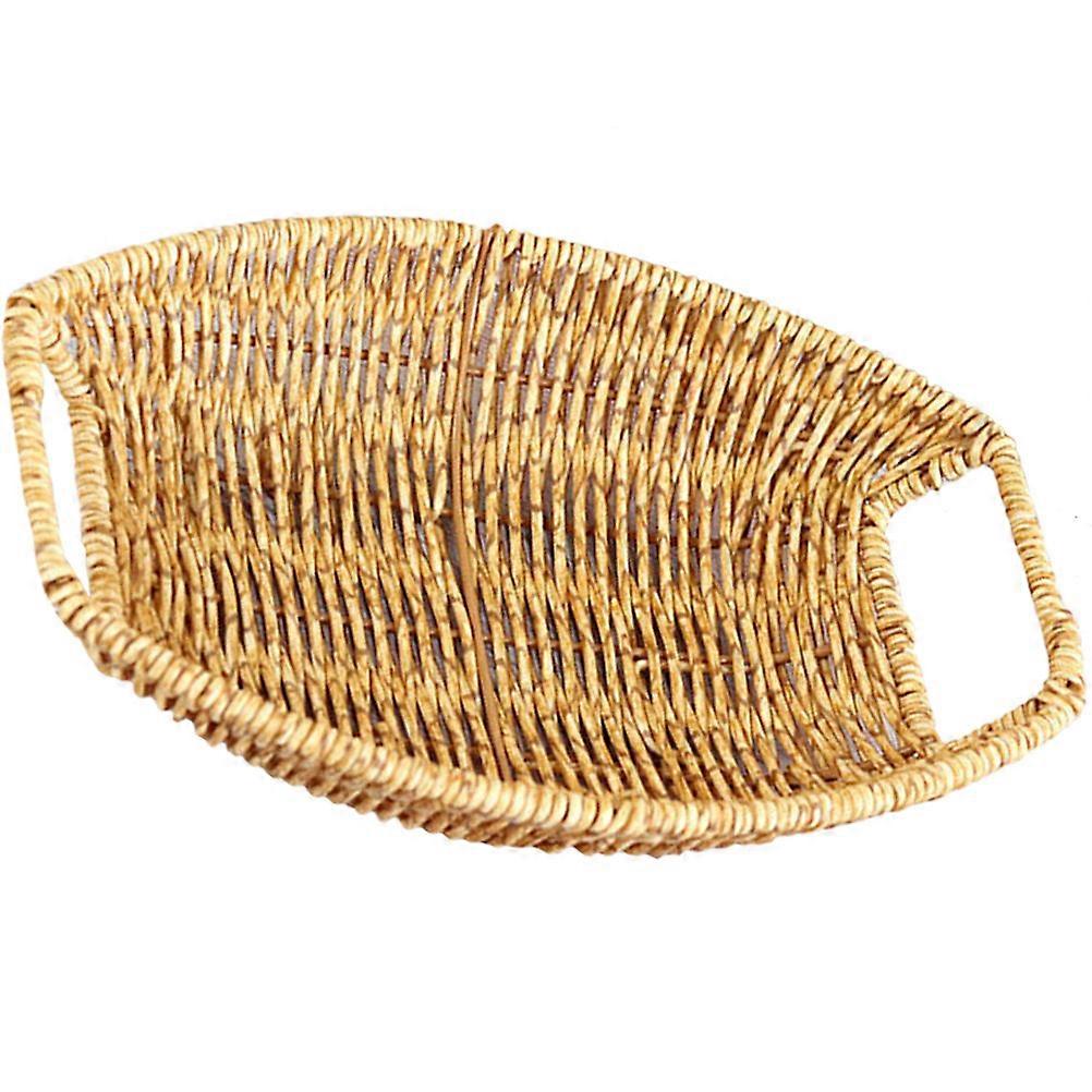 Handmade Basket Snack Storage Basket for Organizing 2Pcs Light Brown