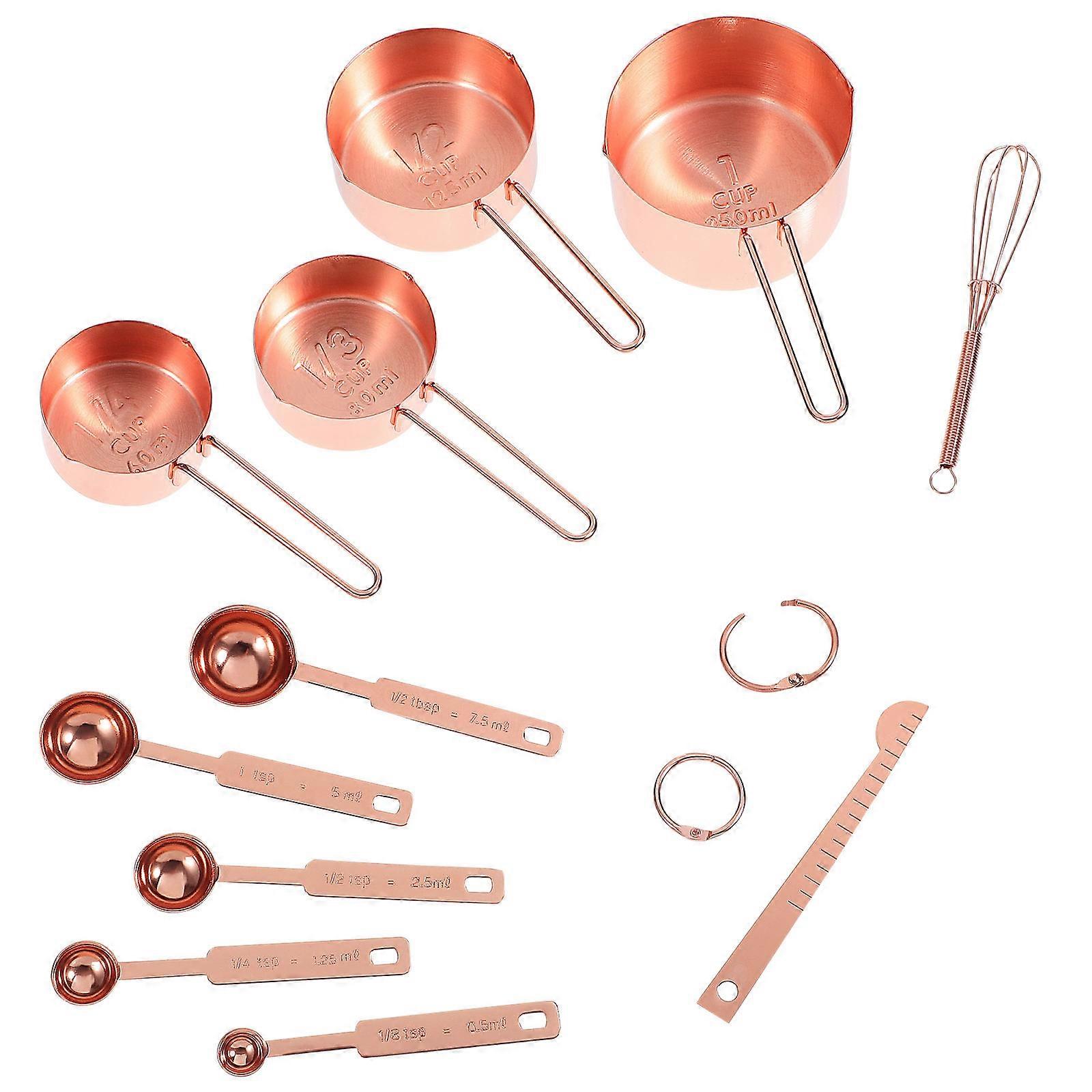 Measuring Spoons For Cooking And Baking In Cake Shops Featuring Rose Gold Color And Material 5Pcs