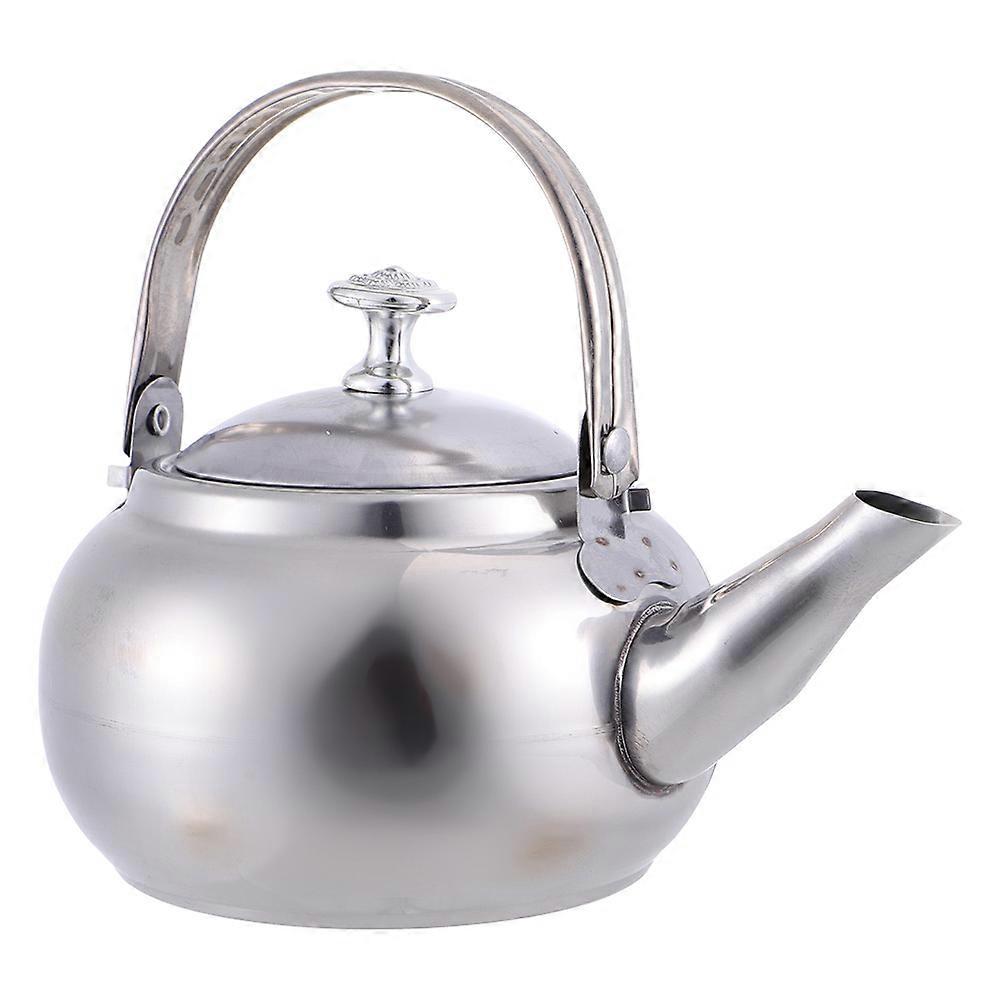 Silver Stainless Steel Teakettle for Water Boiling 2Pcs Practical Kettle