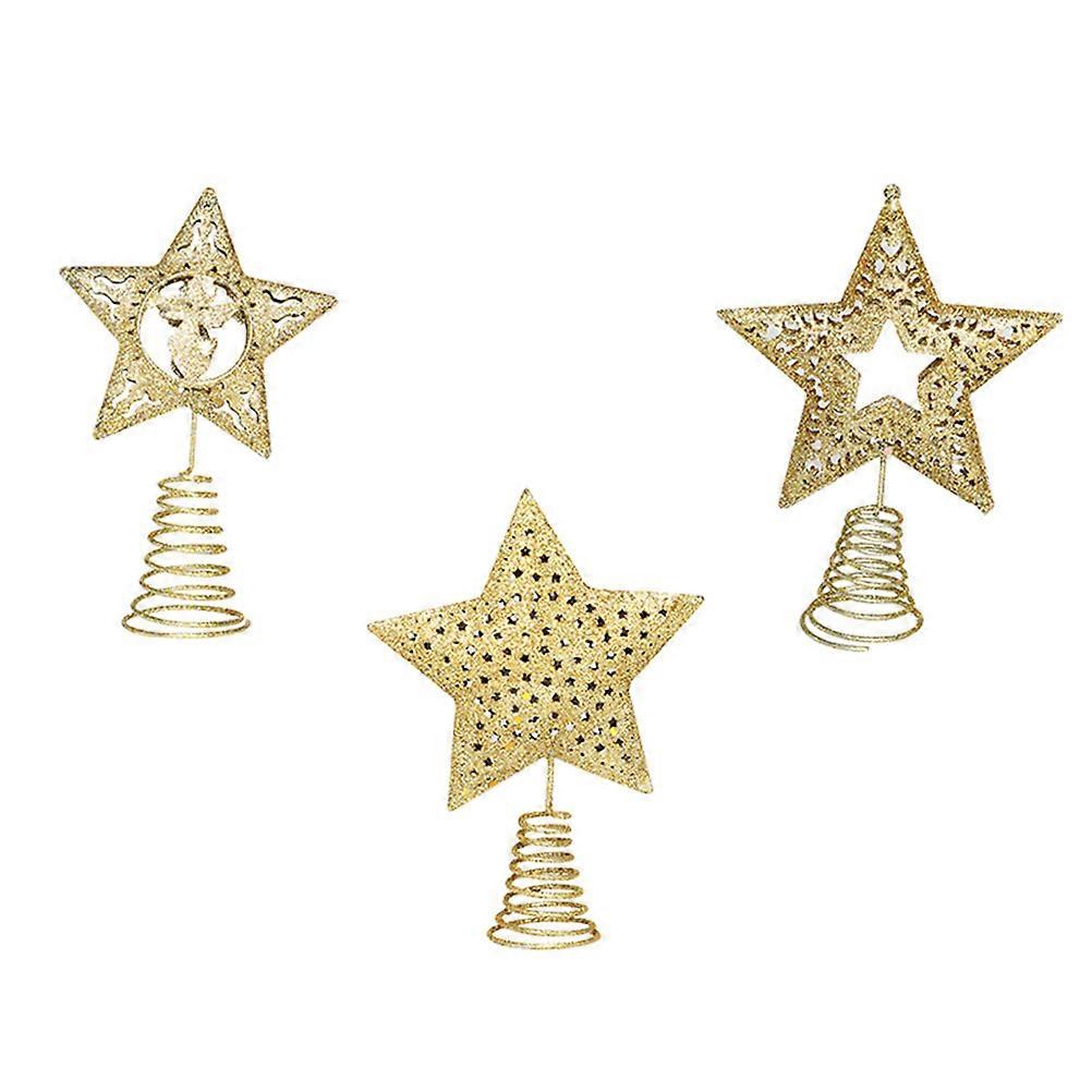 Iron Xmas Tree Decor Five-Pointed Star for Decoration 3Pcs Set