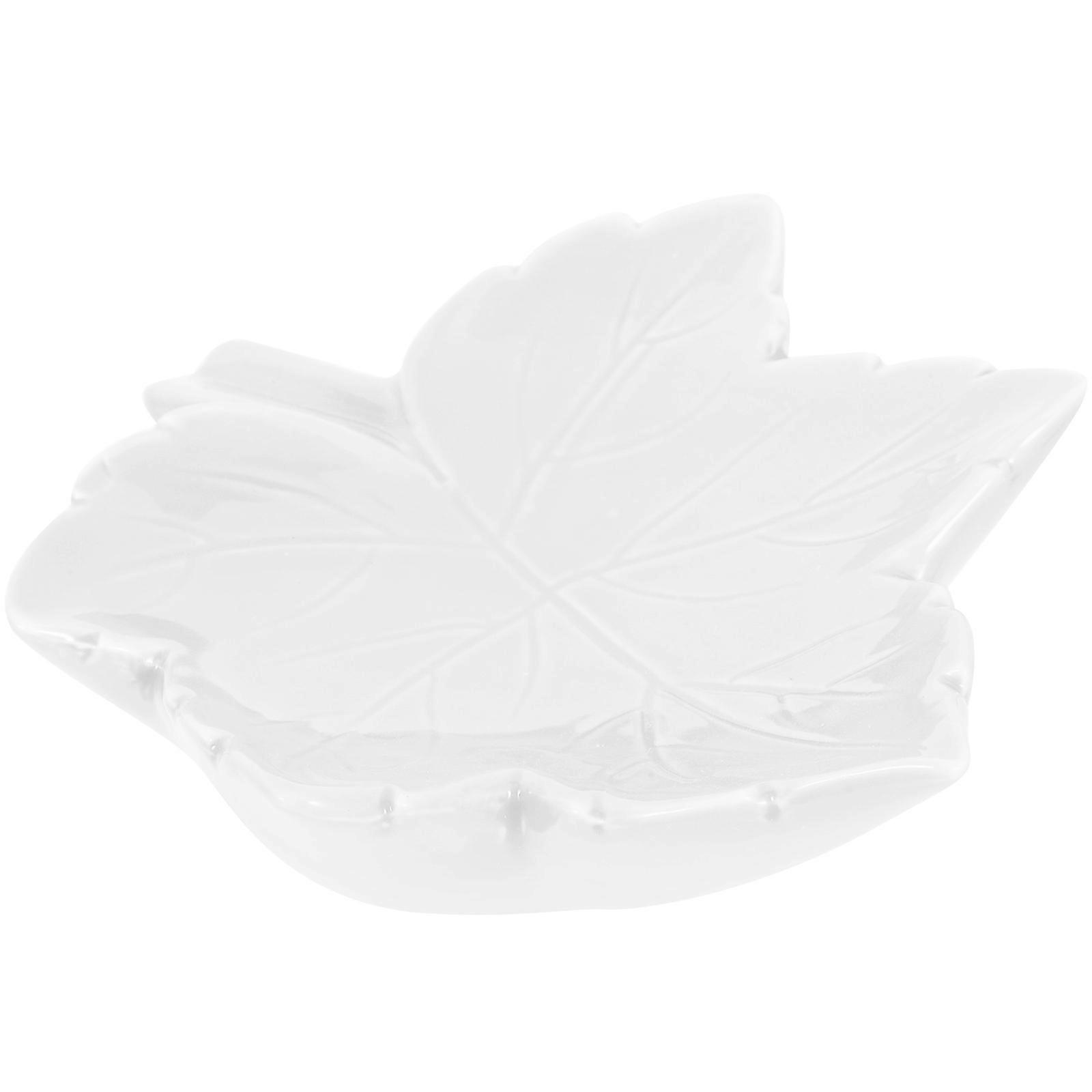 White Ceramic Soap Holder for Draining Leaf Shape 4Pcs Soap Dish Set
