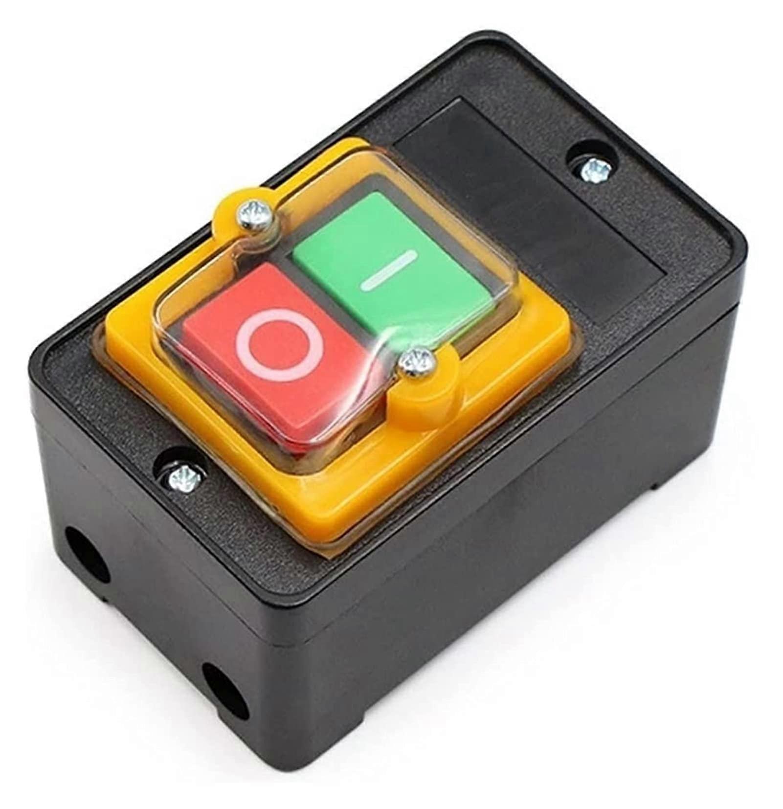 Waterproof Push Button Switch Power On/Off KAO5/BSP210F1B 10A 380V Black For Cutting Machine Bench Drill