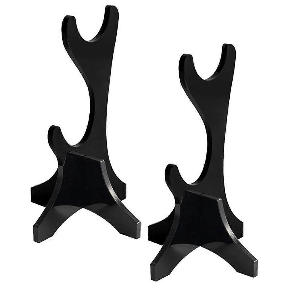 4Pcs Acrylic Sword Display Stand for Tabletop Black 2-Tier Holder